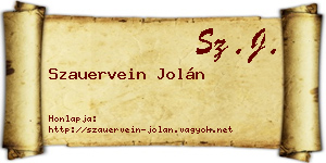 Szauervein Jolán névjegykártya