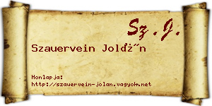 Szauervein Jolán névjegykártya