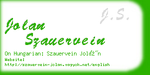 jolan szauervein business card